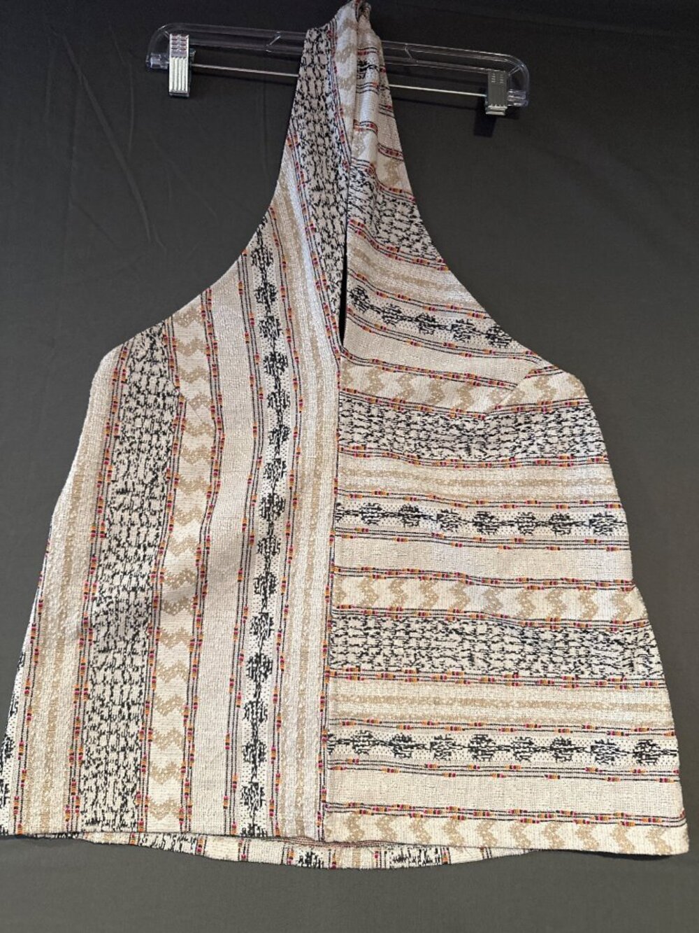 By Anthropologie Womens Large Halter Top Woven Boho Open Back Festival